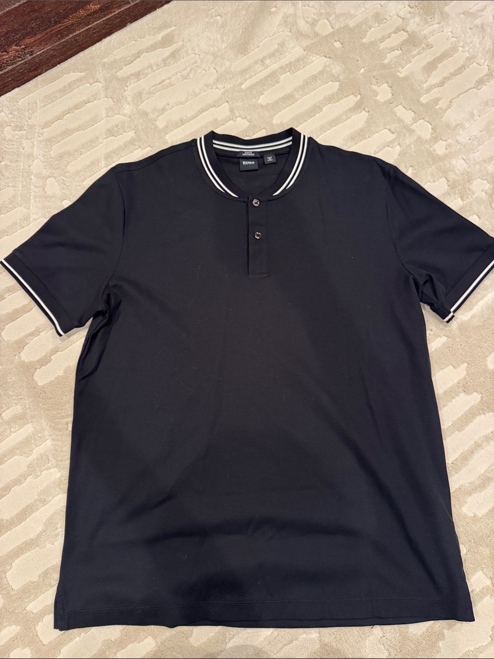 Hugo Boss Black Polo with White Contrast Trim